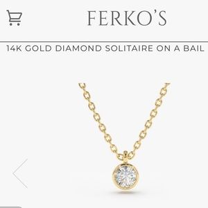 0.21ct Round Diamond Bezel Set 14KY Gold Necklace
